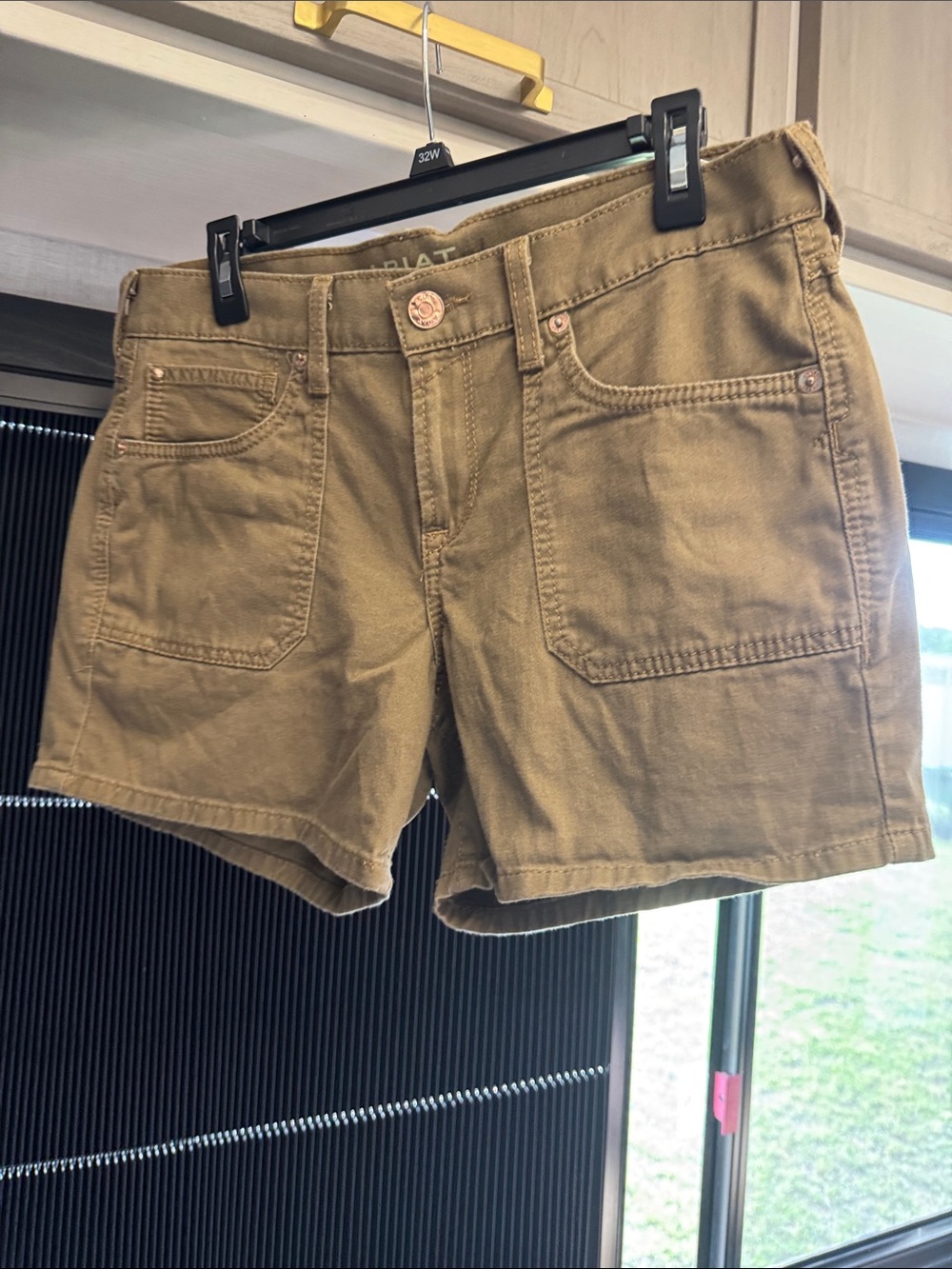 Ariat green Utility Shorts with Front Patch Pockets